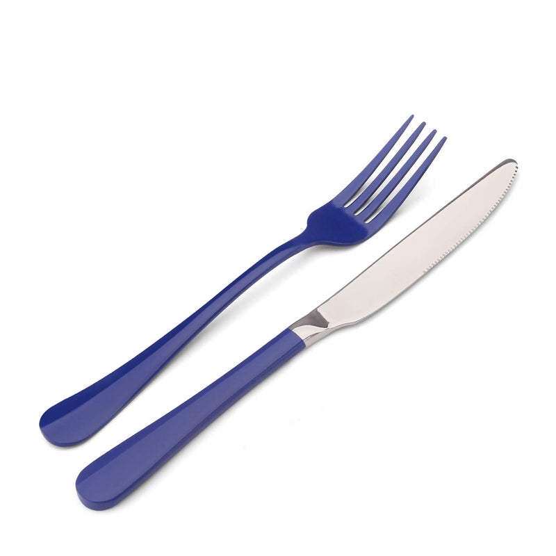 Bysta Blue Silverware Set, Bysta 20-Piece Stainless Steel Flatware Set, Kitchen Utensil Set Service for 4, Tableware Cutlery Set for Home and Restaurant, Knives mirror polish, Dishwasher Safe - Image 3